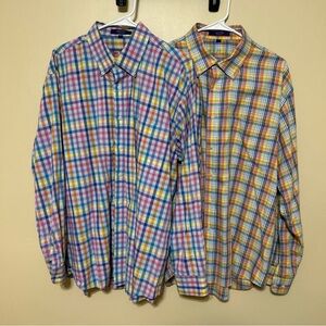 Alan Flusser Colorful Plaid Button Down Shirts